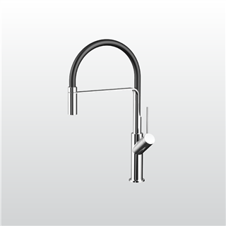 Vòi rửa chén nóng lạnh Malloca K081C / Đồng thau mạ chrome, dây Silicone
